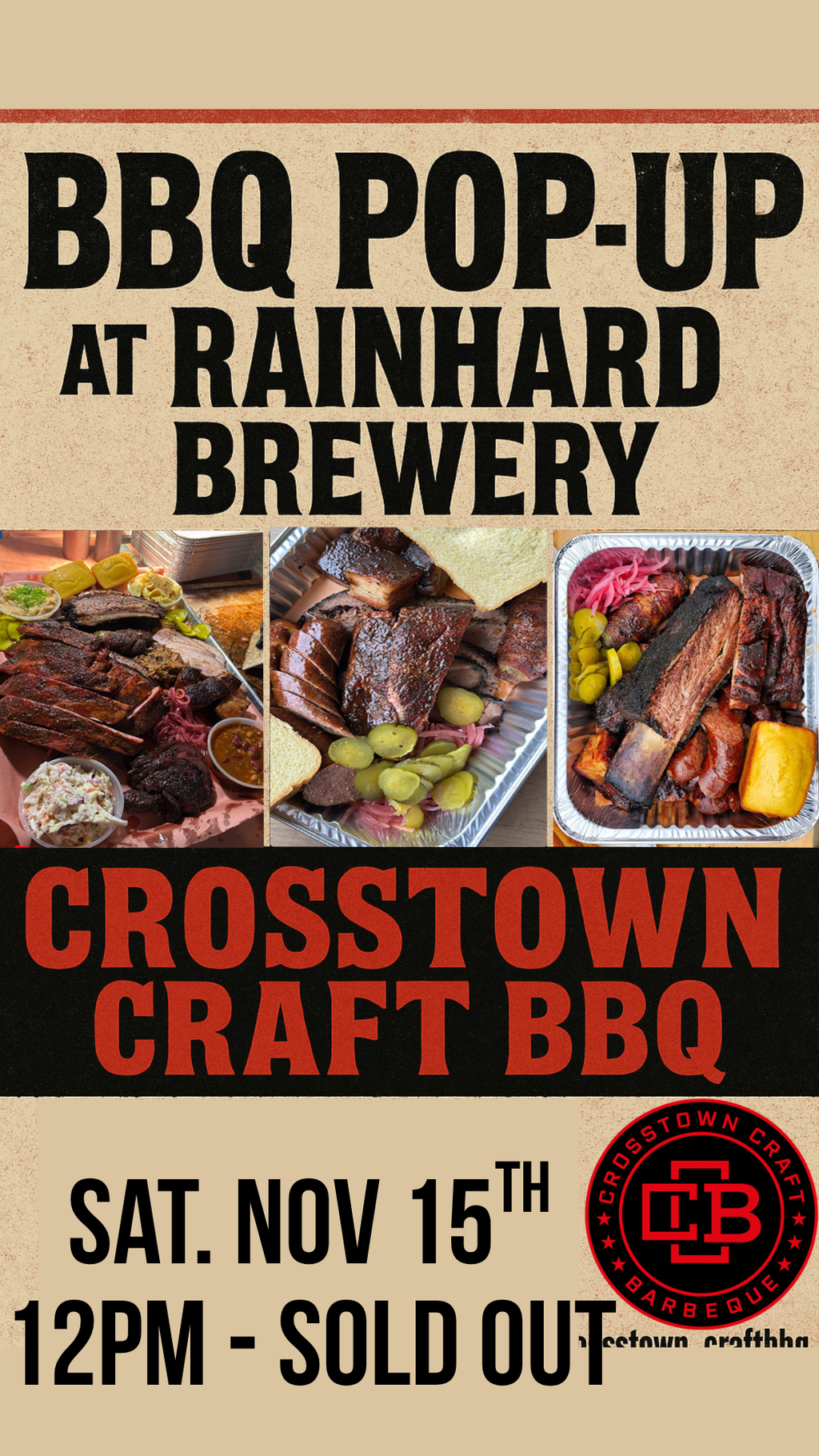Crosstown BBQ Pop Up - Nov. 15th
